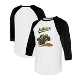 White/Black Athletics Tiny Turnip Unisex Monster Truck 3/4-Sleeve Raglan T-Shirt