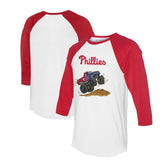 White/Red Philadelphia Phillies Tiny Turnip Unisex Monster Truck 3/4-Sleeve Raglan T-Shirt