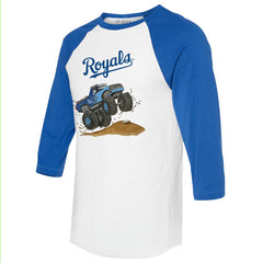 White/Royal Kansas City Royals Tiny Turnip Unisex Monster Truck 3/4-Sleeve Raglan T-Shirt