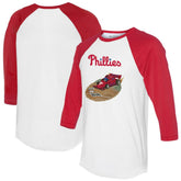 White/Red Philadelphia Phillies Tiny Turnip Unisex Race Car 3/4-Sleeve Raglan T-Shirt