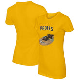 Gold San Diego Padres Tiny Turnip Women's Race Car T-Shirt