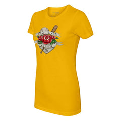 Gold San Diego Padres Tiny Turnip Women's Tattoo Rose T-Shirt