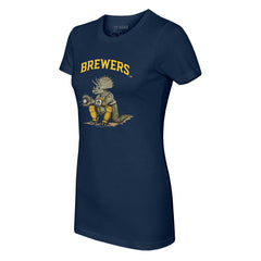 Navy Milwaukee Brewers Tiny Turnip Women's Triceratops T-Shirt