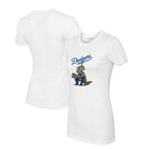 White Los Angeles Dodgers Tiny Turnip Women's Triceratops T-Shirt