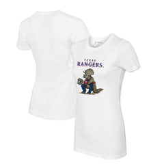 White Texas Rangers Tiny Turnip Women's Triceratops T-Shirt