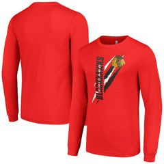 NHL Chicago Blackhawks Starter Color Scratch Long-Sleeve T-Shirt