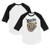 White/Black Chicago White Sox Tiny Turnip Youth Butterfly Glove 3/4-Sleeve Raglan T-Shirt