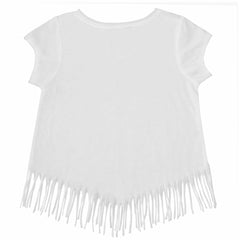 White Tampa Bay Rays Tiny Turnip Girls Youth Lilies & Ladybugs Fringe T-Shirt
