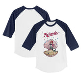 White/Navy Washington Nationals Tiny Turnip Youth Mermaid 3/4-Sleeve Raglan T-Shirt