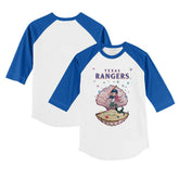 White/Royal Texas Rangers Tiny Turnip Youth Mermaid 3/4-Sleeve Raglan T-Shirt