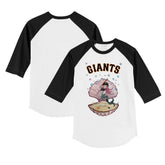 White/Black San Francisco Giants Tiny Turnip Youth Mermaid 3/4-Sleeve Raglan T-Shirt