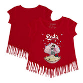 Red Cincinnati Reds Tiny Turnip Girls Youth Mermaid Fringe T-Shirt