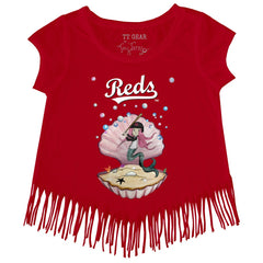 Red Cincinnati Reds Tiny Turnip Girls Youth Mermaid Fringe T-Shirt