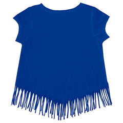 Royal Los Angeles Dodgers Tiny Turnip Girls Youth Mermaid Fringe T-Shirt
