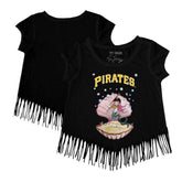 Black Pittsburgh Pirates Tiny Turnip Girls Youth Mermaid Fringe T-Shirt