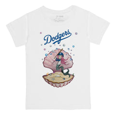 White Los Angeles Dodgers Tiny Turnip Youth Mermaid T-Shirt
