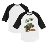 White/Black Athletics Tiny Turnip Youth Monster Truck 3/4-Sleeve Raglan T-Shirt