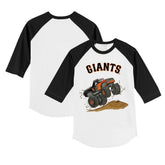 White/Black San Francisco Giants Tiny Turnip Youth Monster Truck 3/4-Sleeve Raglan T-Shirt