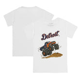 White Detroit Tigers Tiny Turnip Youth Monster Truck T-Shirt