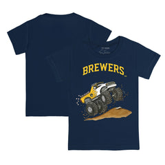 Navy Milwaukee Brewers Tiny Turnip Youth Monster Truck T-Shirt