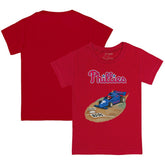 Red Philadelphia Phillies Tiny Turnip Youth Race Car T-Shirt