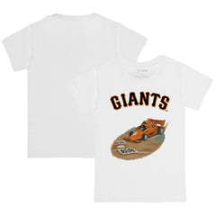 White San Francisco Giants Tiny Turnip Youth Race Car T-Shirt