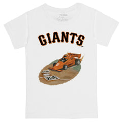 White San Francisco Giants Tiny Turnip Youth Race Car T-Shirt