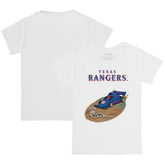 White Texas Rangers Tiny Turnip Youth Race Car T-Shirt