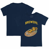 Navy Milwaukee Brewers Tiny Turnip Youth Race Car T-Shirt
