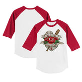 White/Red St. Louis Cardinals Tiny Turnip Youth Tattoo Rose 3/4-Sleeve Raglan T-Shirt