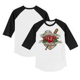 White/Black San Francisco Giants Tiny Turnip Youth Tattoo Rose 3/4-Sleeve Raglan T-Shirt
