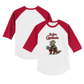 White/Red St. Louis Cardinals Tiny Turnip Youth Triceratops 3/4-Sleeve Raglan T-Shirt