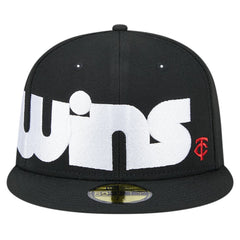 Black Minnesota Twins New Era Checkered Undervisor 59FIFTY Fitted Hat