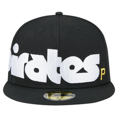 Black Pittsburgh Pirates New Era Checkered Undervisor 59FIFTY Fitted Hat