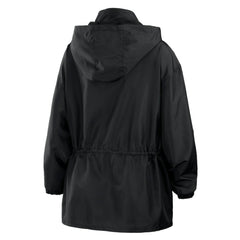 Black Atlanta Braves WEAR by Erin Andrews Women's Full-Zip Windbreaker Hoodie Jacket
