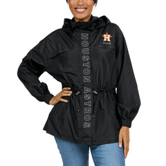 Black Houston Astros WEAR by Erin Andrews Women's Full-Zip Windbreaker Hoodie Jacket