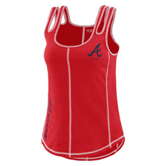Red Atlanta Braves WEAR by Erin Andrews Women's Contrast Stitch Tank Top