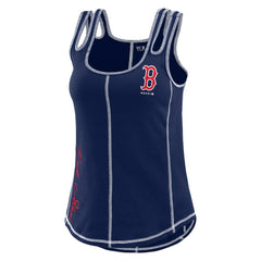 Navy Boston Red Sox WEAR by Erin Andrews Women's Contrast Stitch Tank Top
