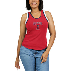Red Los Angeles Angels WEAR by Erin Andrews Women's Colorblock Racerback Tank Top