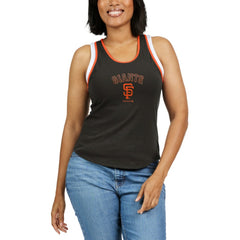 Black San Francisco Giants WEAR by Erin Andrews Women's Colorblock Racerback Tank Top
