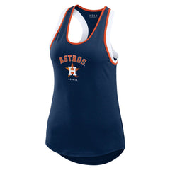 Navy Houston Astros WEAR by Erin Andrews Women's Colorblock Racerback Tank Top