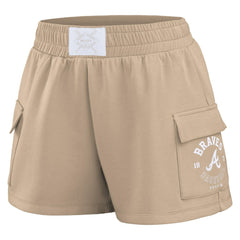 Tan Atlanta Braves WEAR by Erin Andrews Women's Shorts