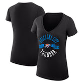 Oklahoma City Thunder G-III 4Her by Carl Banks Women's Super-Slim Fit Lightweight Large City Logo V-Neck T-Shirt