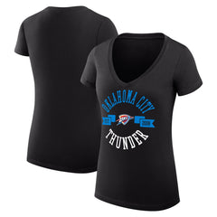 Oklahoma City Thunder G-III 4Her by Carl Banks Women's Super-Slim Fit Lightweight Large City Logo V-Neck T-Shirt