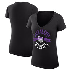 Sacramento Kings G-III 4Her by Carl Banks Women's Super-Slim Fit Lightweight Large City Logo V-Neck T-Shirt