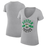 Boston Celtics G-III 4Her by Carl Banks Women's Super-Slim Fit Lightweight Large City Logo V-Neck T-Shirt