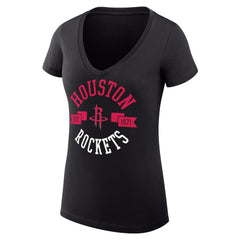 Houston Rockets G-III 4Her by Carl Banks Women's Super-Slim Fit Lightweight Large City Logo V-Neck T-Shirt