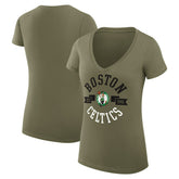 Boston Celtics G-III 4Her by Carl Banks Women's Super-Slim Fit Lightweight Large City Logo V-Neck T-Shirt
