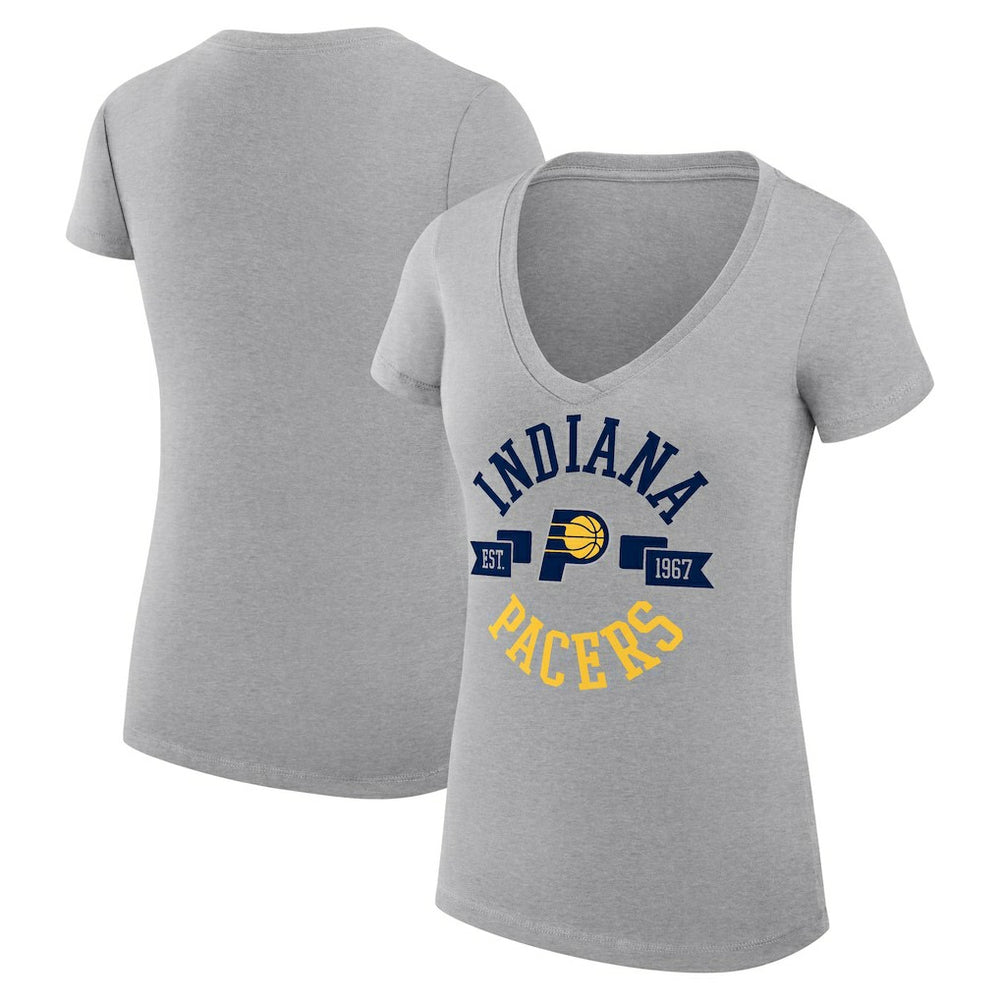 Indiana Pacers G-III 4Her by Carl Banks Women's Super-Slim Fit Lightweight Large City Logo V-Neck T-Shirt