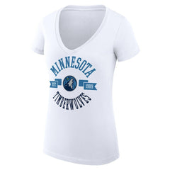 Minnesota Timberwolves G-III 4Her by Carl Banks Women's Super-Slim Fit Lightweight Large City Logo V-Neck T-Shirt